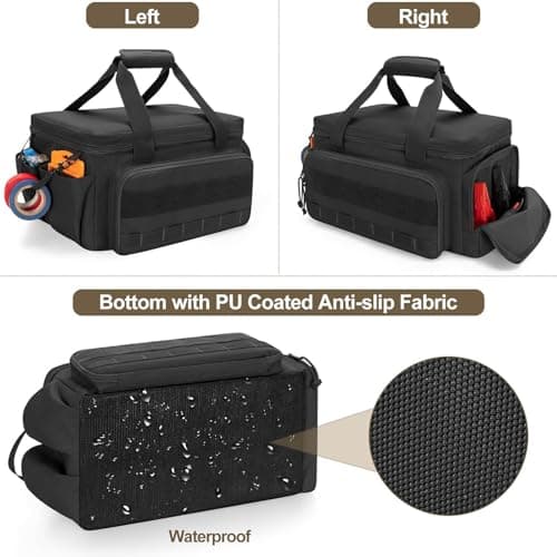 Sharplace Tool Bag, Heavy Duty Portable Large Capacity Electrician Tools Storage Bag with Adjustable Shoulder Strap Wide Mouth Multi-pouch Tool Organiser for Outdoor Plumber Carpenter Mechanic, Black — view 5