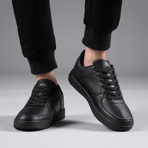 LECYGNB Men's Casual Fashion Trainers Sneakers Comfortable Breathable Lightweight Lace-Up Walking Shoes Black UK 10.5 — view 2