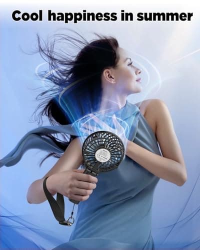 EasyAcc Handheld Fan Portable USB Fan 3 Speeds [Lifetime Service] 180° Foldable Powered Personal Mini Electric Fan With Rechargeable Battery Folding Adjustable Speeds Fan Home Travel Outdoor Black — view 6