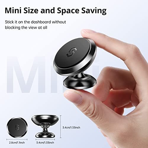SYNCWIRE Magnetic Car Phone Holder, 360° Rotatable Dashboard Phone Mount — view 3