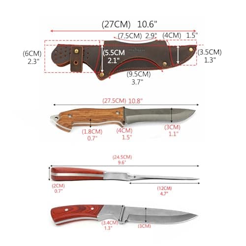 Tourbn Leather Knife Holster for Belt, Fits Knife Blade up to 7.5 inches, Ideal for Camping, Hunting, Outdoor Activities — view 4