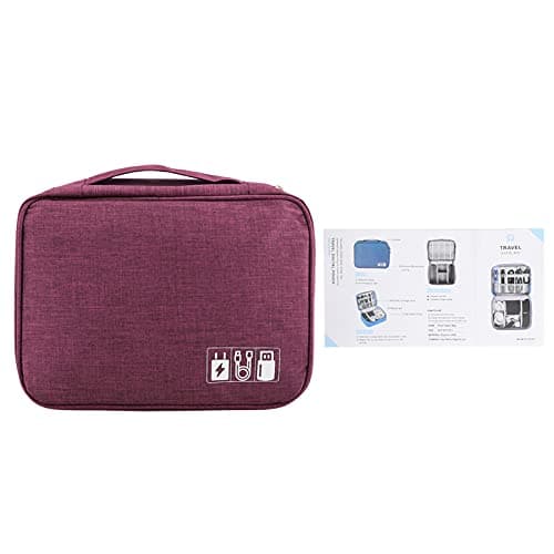 Aramox Travel Storage Bag Polyester Nylon Clothes Organizer 24.5x18x10cm Multiple Grid Portable Storage Box for Travel Dorm Underbed Winter Clothes Accessories (Purple) — view 6