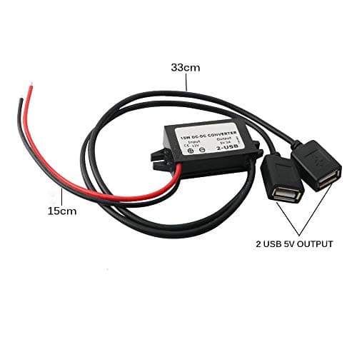 RUNCCI-YUN Car Power Converter DC 12V to 5V/ 3A Voltage Converter with Dual USB Adapter Connectors — view 4