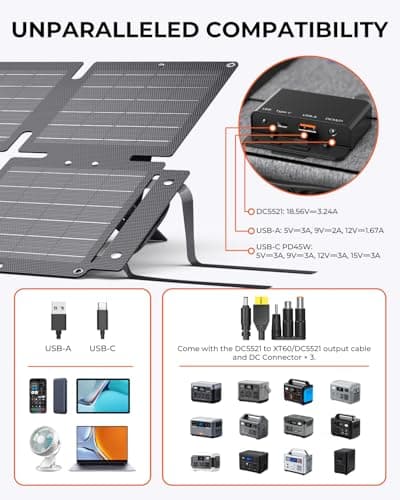 BigBlue 60W Foldable ETFE Solar Charger 【IP68 Waterproof& Angle Stand】 — view 3