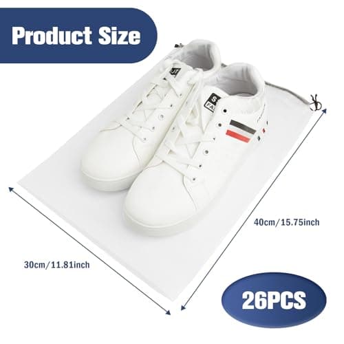 XXXFLOWER 26Pcs White Frosted Drawstring Shoe Storage Bags — view 2
