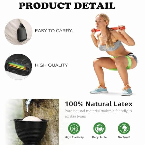 Resistance Bands, Set of 5 Skin-Friendly Resistance Fitness Exercise Loop Bands with 5 Different Strength Levels, Carrying Case Included, Ideal for Home, Gym, Yoga, Training — view 3