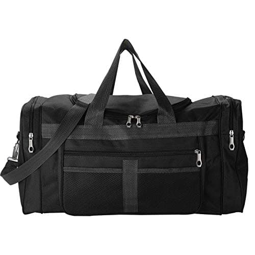 Holdfiturn Sports Duffle Bag Sports Gym Bag for Women Men Waterproof Large 40L Collapsible Training Sports with Shoulder Strap Holdall Overnight Weekend Travel Bag for Gym Travel Swimming Black — view 5