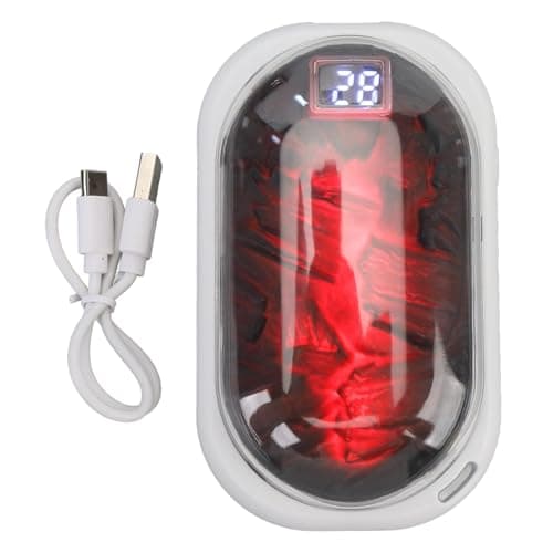kaisudiAP Rechargeable Hand Warmer Power Bank, 3600mAh Portable Pocket Heater, Adjustable Temperature Settings, Charcoal Fire Ambiance Light, for Outdoor Activities Travel Camping