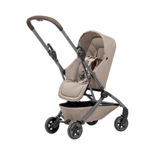 Joolz Aer2 Lightweight Travel Stroller Set with Nest to Seat for Newborn to Toddler - Easy One-Hand Fold, UPF 50+ Sun Protection – (Sandy Taupe)