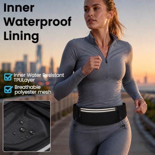 Running Belt,Bum Bag Fanny Pack,Waist Pack with Phone Holder — view 6