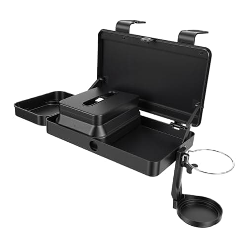 Car Backseat Storage Organizer with Expansion Tray, Cup Holder, and Tissue Box for Road Trips, 5-Piece Set, Made of ABS — view 2