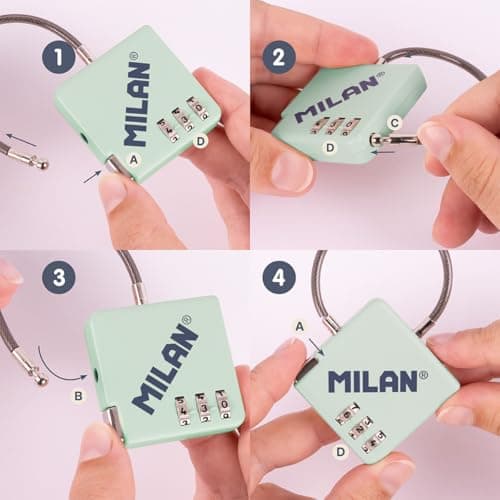 Milan 430 Since 1918 Collection Combination Lock Padlock, Beige — view 5