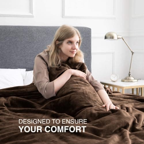 Aspire Homeware Coffee Brown Single Fleece Blanket Sofa Throw 130x150cm — view 5