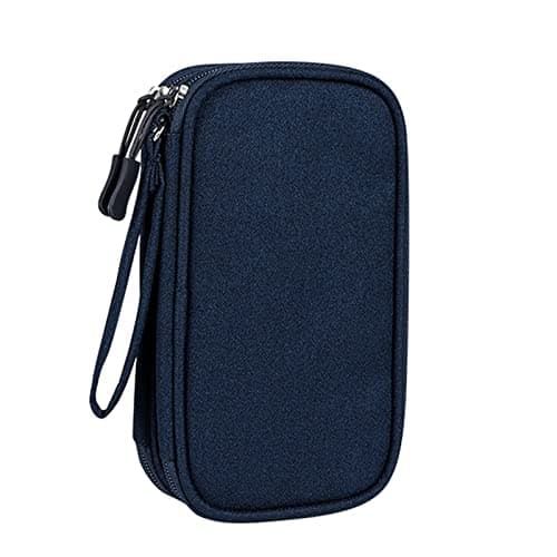 VALINK Electronics Accessories Travel Bag Tech Organizer Splashproof, Electronics Travel Organizer for Power Adapter Charger Cables Navy Blue