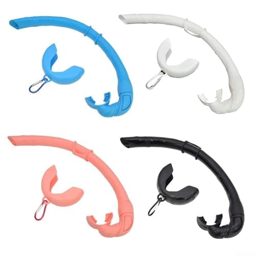 Roll-Up Snorkel Soft Silicone Flexible Mouthpiece Buckle Closure Secure Fit Wide-Bore Easy Breathing Tube Detachable Design Compact 37cm Lightweight 150g Multiple Colors Portable Storage(Pink) — view 6