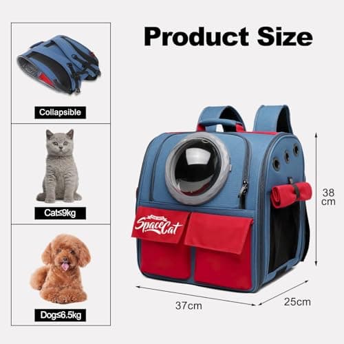 Galatée Cat Backpack Carrier, Pet Backpack Bubble Rucksack Carry Cats, Ventilate Space Capsule Pet Backpack, Dog Travel Backpack Carrier For Small Dogs(Orange) — view 4