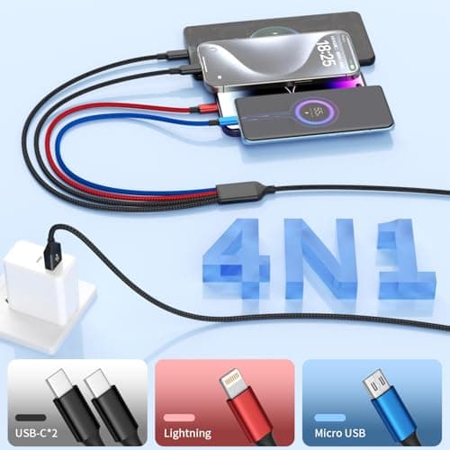 Multi Charging Cable(2Pack 4FT)，Charging Cord for iPhone,Samsung — view 2