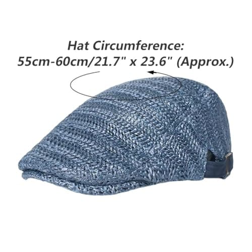 Vobumix Straw Newsboy Cap Vintage Painter Hat Travel Flat Cap for Summer Holiday Vacation Beach Sun Protection Accessories — view 2