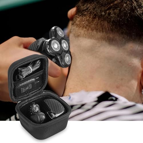 Linkidea Hard Shell Head Shaver Case, Protective Travel Storage Bag with Mesh Pocket, Compatible with Remington Balder Pro, Skull Shaver Pitbull Gold PRO Rotary Shavers (Black) — view 5
