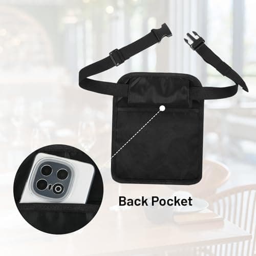 Chsoejuf Serving Apron, Restaurant Waiter Waist Pouch Bag with Pockets — view 5