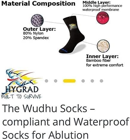 HYGRAD® 100% Waterproof Outdoor Socks Insulated Thermal Winter Socks For Outdoor Activity And Sharia Compliant Wudhu Socks, Wipe Over Ablution Socks (as8, alpha, l, x_l, regular, regular) — view 3