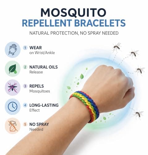 Premium Mosquito Repellent Bracelets (12 Pack) – Natural DEET-Free Bands, Adjustable & Waterproof, Safe for Kids & Adults, 300 Hours Long-Lasting Protection — view 4