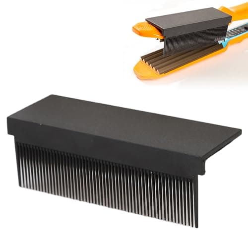 Carbon Fiber Hair Comb for Straightening and Styling - Hairdressing Attachment for Electric Straightener (Black)