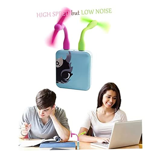 Uanqfegy Mini USB Fan - 6 Pack Portable Flexible Neck Cooling Fan, Quiet Travel Pocket — view 3
