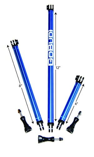 GoBUDi Extension Pole Set Compatible With All Gopro Hero Cameras - 3 Extensions And Bolts — view 2
