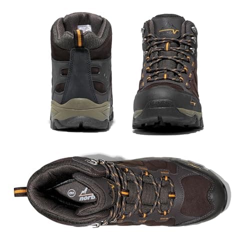NORTIV 8 Men's Waterproof Lightweight Walking Boots,Size 9,Brown — view 4