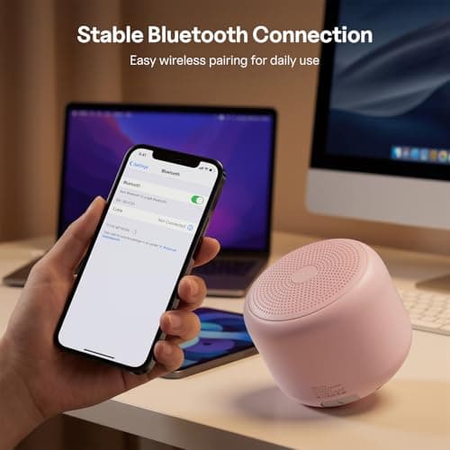 Bobtot Portable Bluetooth Speakers with Strap Mini Speaker, Pink — view 4