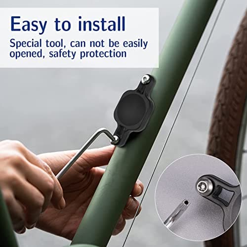Dacitiery AirTag Bike Mount Holder, Waterproof Hidden Under Bottle Cage — view 3