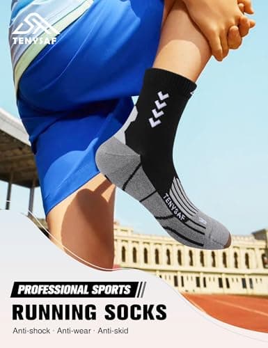 Lounwee Crew Compression Running Socks: 15-20 mmhg Arch Support Compression — view 2