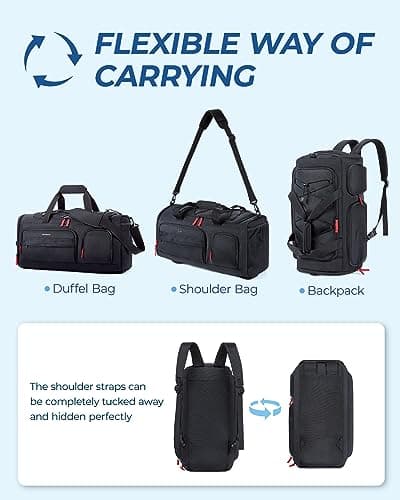 bagsmart Large Gym Bag for Women & Men, 63L Sports Duffel Bag for Travel — view 3