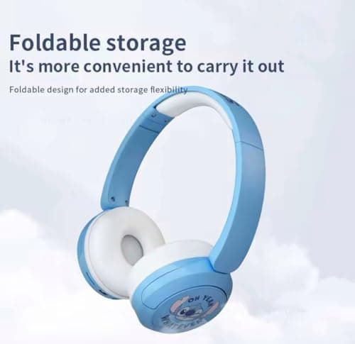S&M Fashion Stitch HIFI Sound Stereo Foldable Kids Headphones Wireless Bluetooth Earphones with Mic Anime Cartoon Kids Gifts — view 4