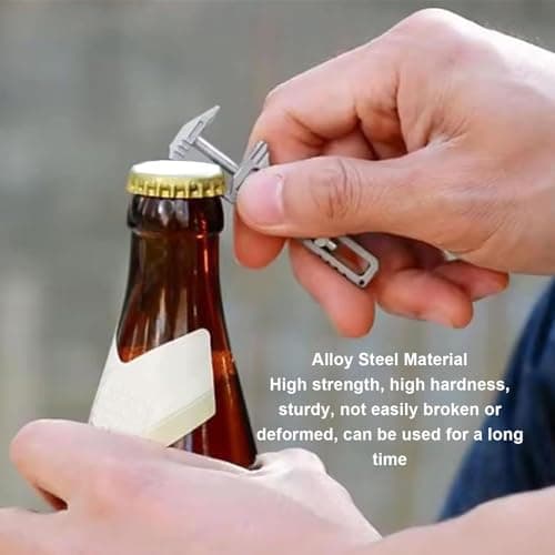 YUEHISY Mini Multitool Wrench, Portable 5 in 1 Adjustable Wrench, Bottle Opener, Compact Alloy Steel Keychain Tool, for Camping Hiking Travel — view 2