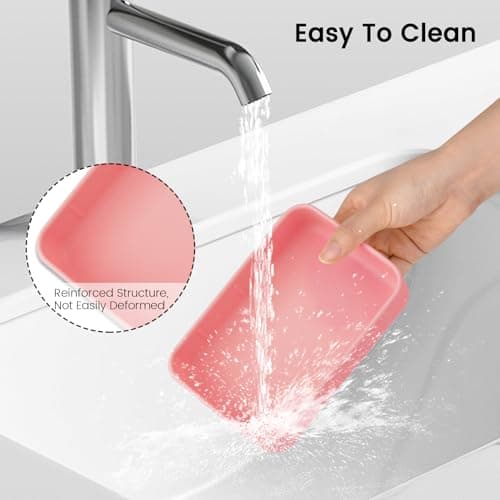 Large Leakproof Travel Soap Case, Silicone Shampoo Bar Soap Dish Holder with Drainage Layer, Travel Soap Container, Portable Bar Soap Box for Shower, Traveling, Gym, Bathroom (Coral) — view 4