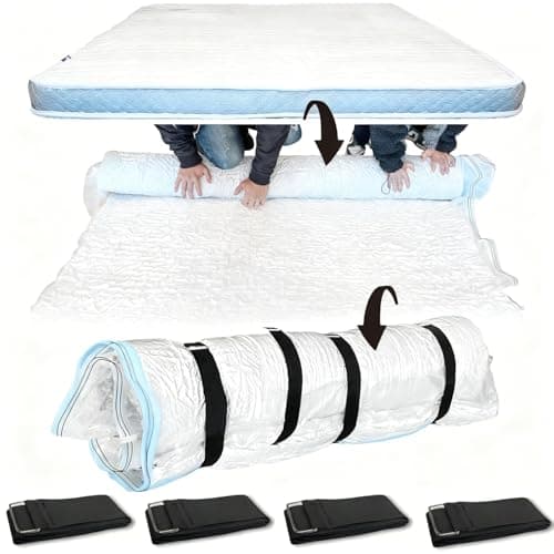 Xtrillogen Large Mattress Vacuum Bag for Moving,Mattress Seal Vacuum Storage Bags for Travel,Heavy Duty Suction Cover with Straps,for Latex,Hybrid,Foam and Clothing,Space Saver for Moving