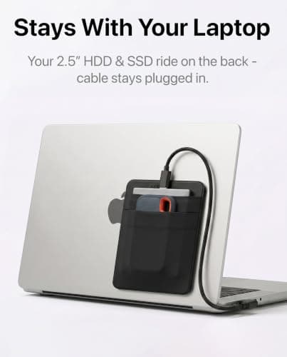 Afterplug 2-Pocket SSD & Hard Drive Holder for Laptop, Reusable 3M Adhesive — view 3