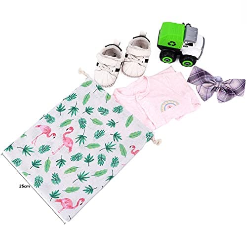 Amoyie Cotton Drawstring Bag 3pcs, Kids Storage Bag, Fabric Organiser Pouch — view 3
