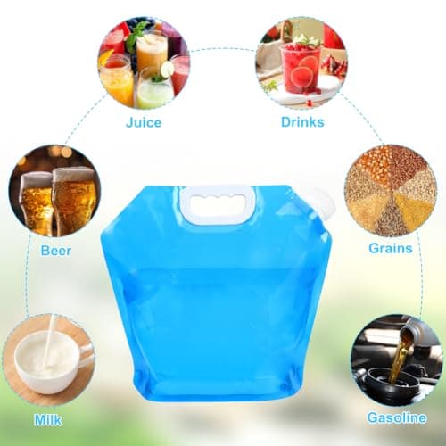 flintronic 2Pcs Collapsible Water Container, Large Capacity Foldable Water Container, Portable Carrier Water Bag Reusable, BPA-Free, for Sport, Hiking, Camping, BBQ (5L+10L) — view 6