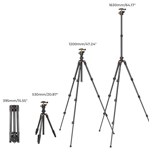 K&F CONCEPT 64inch/163cm Travel Camera Tripod with Phone Holder — view 6