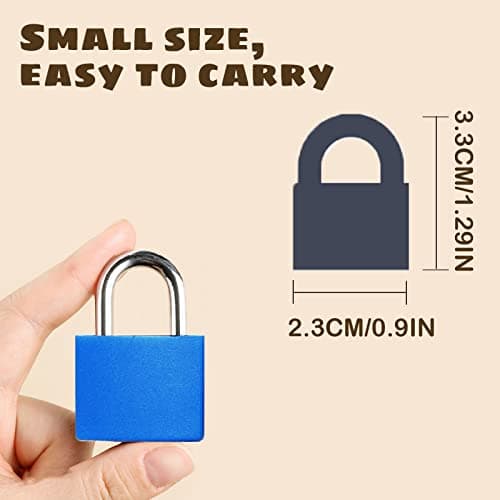 Shakeel Suitcase Locks with Keys - Pack of 2 Small Padlock with Keys Luggage Locks for Travel Luggage/Gym Locker/Baggage/Holiday Cases, Blue — view 2