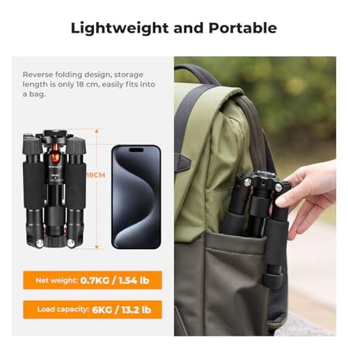 K&F CONCEPT Mini Camera Tripod, 20.5"/52cm Compact Desktop Tripod — view 2