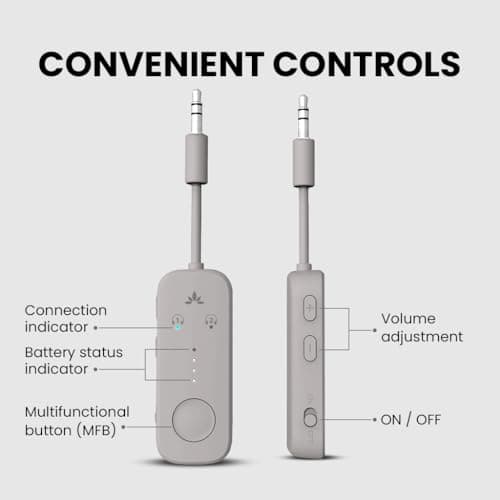 Avantree Relay - Airplane Bluetooth Adapter for 2 AirPods or Headphones — view 6