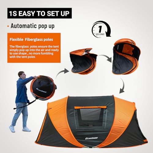 EchoSmile 2/4/6 Person Easy Pop Up Tent, Instant Family Tents for Camping — view 4