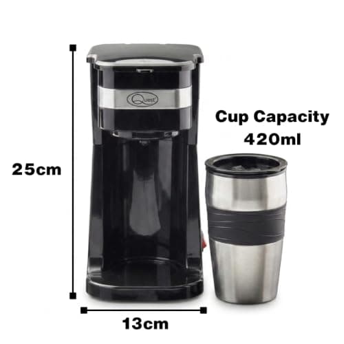 Quest One Cup Coffee Maker with 420ml Stainless Steel Travel Mug — view 5