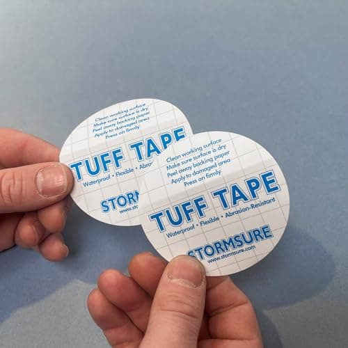 TUFF Tape Combo Pack - Tent Repair Tape with 15cm Strip and Two 75mm Round Patches - Waterproof, Flexible, Durable Repairs To Tents, Awnings, Groundsheets and More — view 2