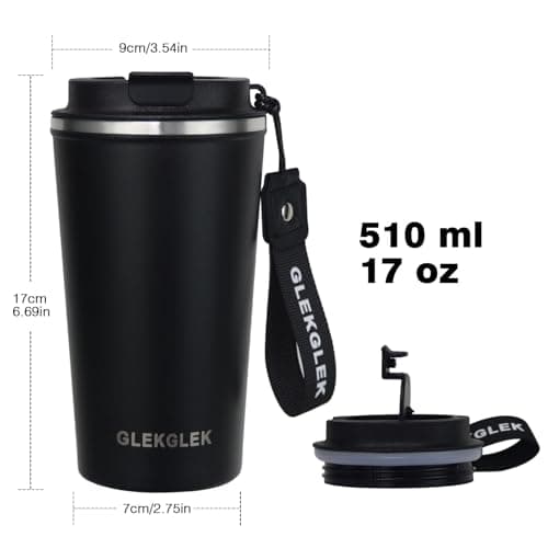 GLEKGLEK Insulated Coffee Mug 500ml, Leakproof, Strap — view 5