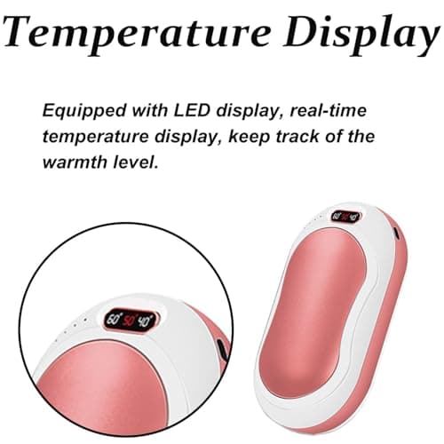 1Pcs Rechargeable Hand Warmer, Portable USB Hand Warmer Power Bank Electronic Pocket Heater with 3 Heat Settings for Men Women (Rose Gold) — view 6